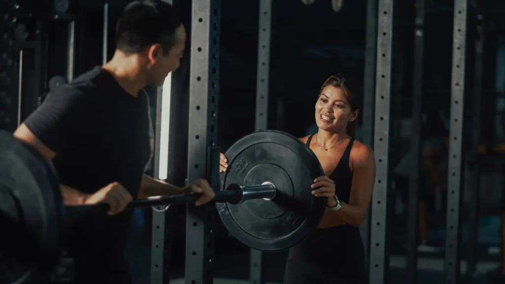 Athlete performing strength training with proper form