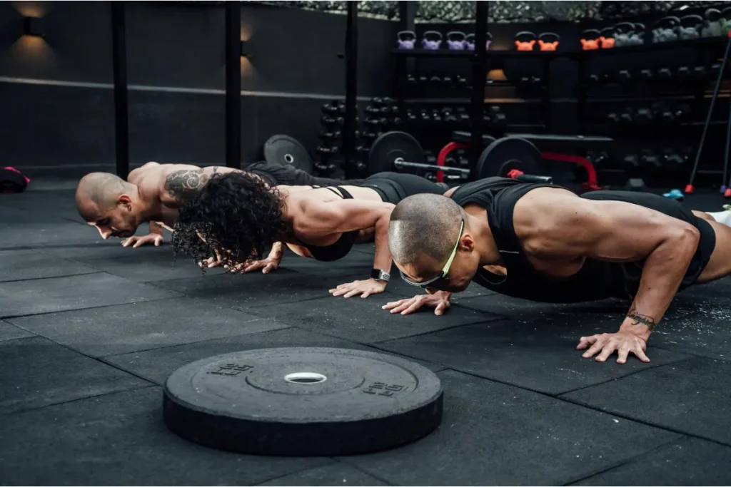 push-up progression from incline to standard and decline push-up